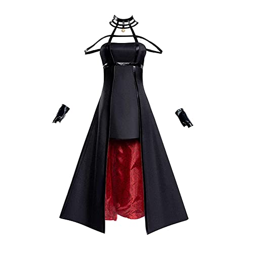 Yor Forger Cosplay Kostüm Frauen Langes Kleid Offener Rücken Ärmelloses Kleid Uniform Full Set für Halloween Karneval Weihnachten Party Outfit, Typ A, XXL von Xinchangda