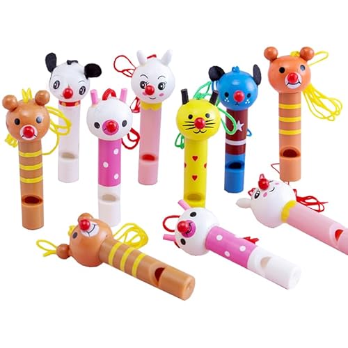 XineYuor Holzpfeife Kinder,12PCS Tier Holzpfeifen,Kinderpfeifen aus Holz für Partygeschenke,Trillerpfeifen,Spielzeug für Kinder,Holzpfeifen,Partyhorn,Kinderpartytütenfüller von XineYuor