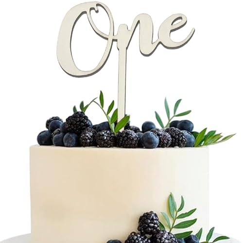 Xinfin Cake Topper 1. geburtstag, Happy Birthday Holz Tortendeko 1. Geburtstag, Kuchen Deko 1. Geburtstag Mädchen Junge, 1 Jahr Geburtstag Party Deko Geschenk (C) von Xinfin