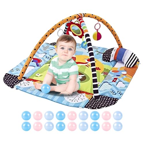 Baby Crawling Matte - Kleinkind spielen Fitnessstudio, Kleinkinderpolster | 7-in-1 Kinderaktivitätszentrum Bauchmatte, faltbare Feinmotorik-Spielzeug Waschmaschinen-Babyspielmatte, Soft Vorschulspiel von Xinhuju