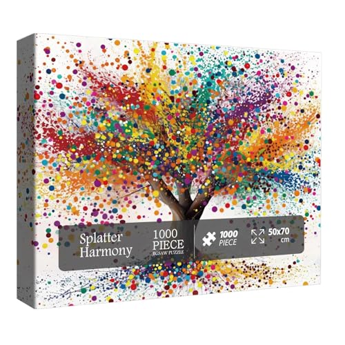 Baumpuzzle, Baumpuzzle | Lernspiel zum Denken, Set mit 1000 Puzzles für Erwachsene und künstlerische Puzzles von 27,6 x 19,7 Zoll, bunte und herausfordernde Puzzles von Xinhuju