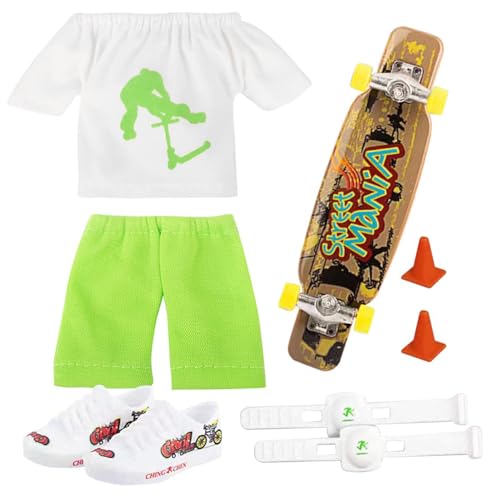 Finger-Skateboard-Set | -Finger-Skateboard-Hosen und -Schuhe – Halloween-Partygeschenke, Finger-Scooter-Set für Kinder, Kindergeburtstagsgeschenke usw., Spielspielzeug von Xinhuju