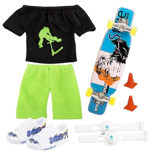 -Finger-Spielzeug-Roller |. -Finger-Skateboard-Hosen und Schuhe -Finger-Roller-Set | EIN beliebtes Fingerscooter-Spielzeug für Kinder und Erwachsene von Xinhuju