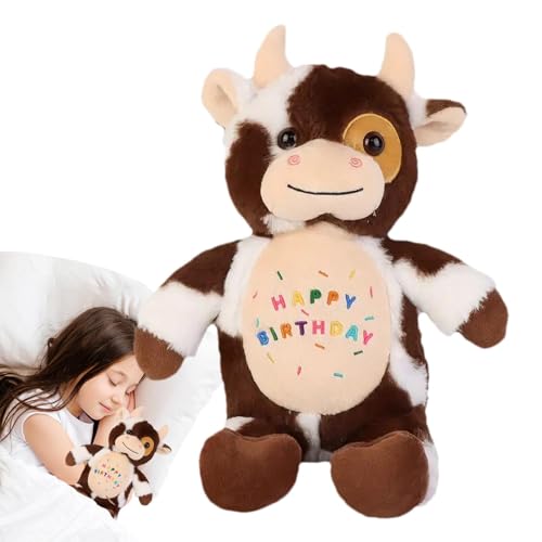 Gefüllte Hochlandkuh, Hochlandkuh-Plüschtier | Animal Plushies Toys Happy Birthday Hochlandkuh-Umarmungskissen | Schottische Kuh-Plüschtier, realistische Highland-Kuh-Puppe, Kuh-Kuscheltiere für Erwac von Xinhuju