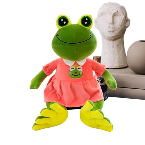 Gefülltes Frosch-Plüschtier, Plüschfrosch – Stoffpuppenspielzeug für Kinder – Kuscheltier-Wurfkissen, niedliche Tierpuppen-Plüschtier für Mädchen, weiches Stofftier von Xinhuju