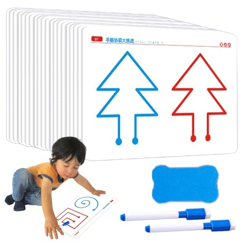 Hirntrainingskarte Set | 20pcs Brain Training Range Card | Handhirnkoordinationskarte Feinmotorische Fähigkeiten, Linke und rechte Hirnentwicklungskarte für Eltern-Kind-Interaktion von Xinhuju