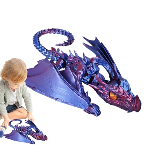 Kristalldrachenspielzeug,Flexibler beweglicher Drache - 3D-gedrucktes Drachenspielzeug | Regenbogen-Perlglanzfarben, geflügelter Drache, 3D-gedruckter Drache mit Flügeln für Festivals, Heimdekoration, von Xinhuju