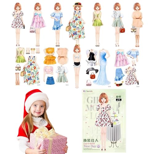 Magnetisches Mädchen | Papierpuppe mit Outfits - kreative magnetische Puppenkostüm -Spiel Bildungslehre, um Spiel für Geburtstag Weihnachten Ostern Neujahr Geschenk tragbares Reisspielzeug Dress Magnetisches Mädchen | Papierpuppe mit Outfits - kreative magnetische Puppenkostüm -Spiel Bildungslehre, um Spiel für Geburtstag Weihnachten Ostern Neujahr Geschenk tragbares Reisspielzeug Dress von Xinhuju