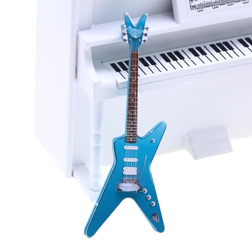 Miniatur-Gitarre für Puppenhäuser – Miniatur-Gitarrenmodell 1:12 Musikinstrument, Miniatur-Gitarrenmodell, Puppenhäuser, E-Gitarre, Holzgitarre für Musikzimmer von Xinhuju