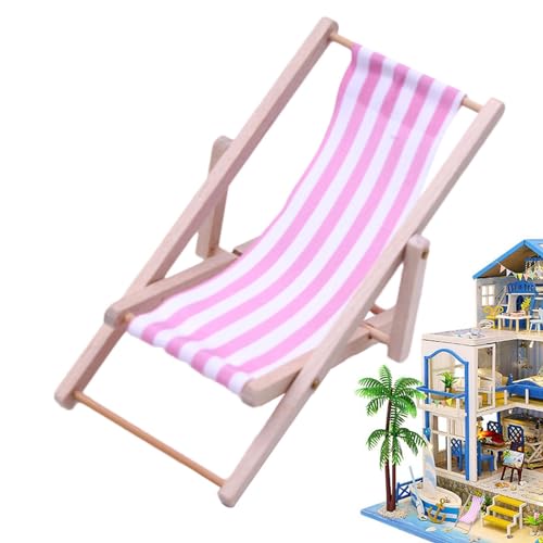 Miniatur Strandstuhl Miniatur Liege | Feengarten Deko Faltbar - Desktop Ornament Stuhl Spielzeug Strand Dekoration Liege Modell für den Innenbereich von Xinhuju