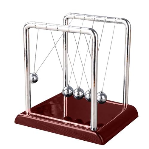 Newton's Cradle Balance Balls – Newton's Cradle Balance Balls mit großen Perlen, klassisches Newton Swing Ball Pendel mit 5 Kugeln | Wissenschafts- und Physik-Gadget, Schreibtischdekoration, Spielzeug von Xinhuju