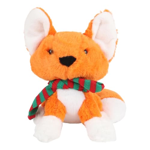 Plüschfuchspuppe Plüschtier Fuchs Stofftier für, Mädchen, Stofffuchsspielzeug, Stofffuchstier | Süße kuschelige Plüsch-Weihnachtsschal-Fuchsfigur, Kinder von Xinhuju