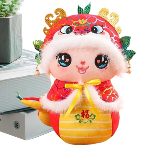 Schlangen-Stofftier, Schlangen-Stofftier, Stofftier 8,66 Zoll Nu C-Plüschtier 2025 Schlangen-Maskottchen, Schlangen-Stofftier, chinesisches Tier-H-Puppenspielzeug, Schlangen-Stofftier, Maskottchenpupp von Xinhuju