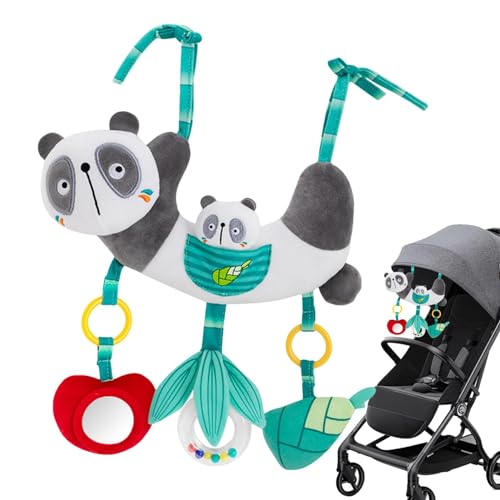 Spielzeug für Kinderwagenaktivität, Autositz und Kinderwagenspielzeug, Spielzeug für Reiseaktivitäten für Kinder, Spielzeug hängen in Form eines Tierpandas mit Bell, das s von Xinhuju