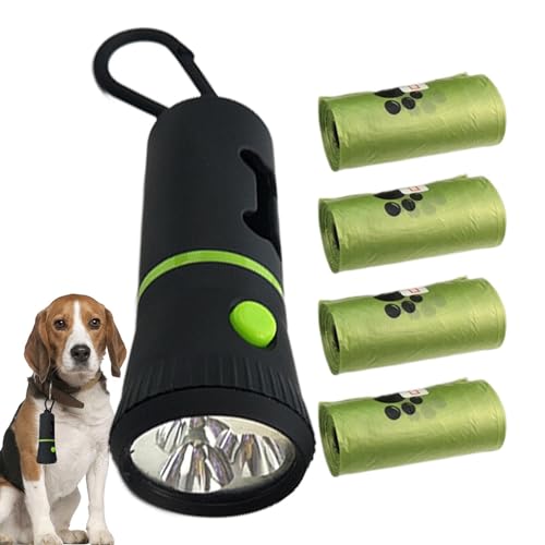 Wiederaufladbarer Hundekotbeutel – LED-beleuchteter Hundekotbeutelhalter, kompakter Kotbeutelspender | Praktische Kotbeutellösung zum Laufen, Wandern, Outdoor-Abenteuer mit Hunden, Tragetasche für Hau von Xinhuju