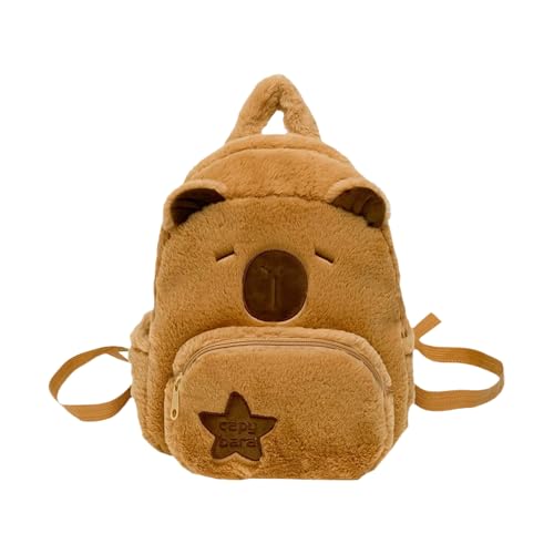 Xinhuju Capybara Plush Rucksack - süße Tierschule, lässiger Cartoon mit Schlüsselbund | Weiche Bequeme Umhängetasche für Kinder Mädchen Teenager, leichtes Reisen im Freien Spaß Carry C Xinhuju Capybara Plush Rucksack - süße Tierschule, lässiger Cartoon mit Schlüsselbund | Weiche Bequeme Umhängetasche für Kinder Mädchen Teenager, leichtes Reisen im Freien Spaß Carry C von Xinhuju