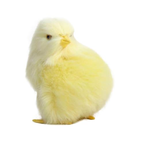 Xinhuju Chick Plüschspielzeug, Simulation Hühnerspielzeug, realistische pelzige Tierpuppe, Ostergeschenk Kinder Spielzeug, Küken Tierpuppe, Kognition Hühnermodell Figurine von Xinhuju