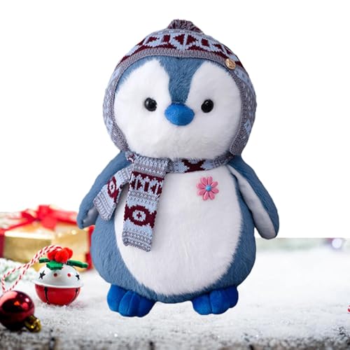 Xinhuju Gefülltes Pinguin-Plüschtier, Plüsch-Pinguin, süßes Weihnachts-Pinguin-Plüschtier mit Plüschschal, niedliche Tier-Plüschpuppe, Festival-Plüschpuppe für Wohnzimmer, Schlafzimmer von Xinhuju