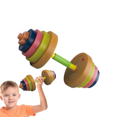 Xinhuju Kinder-Workout-Langhantel, Kinder-Hantelspielzeug, Kinder-Gewichtheber-Set – verstellbares Trainingsspielzeug, M-Fitnessgeräte, Körpertrainingsspielzeug für und Mädchen von Xinhuju