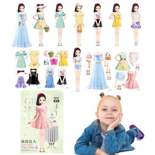 Xinhuju Magnetisches Mädchen | Play Paper Doll - Interaktive magnetische Puppenkleid Kostüme Lernen Spielzeugspiel für Geburtstag Weihnachten Osterfeiertag Neujahr präsent kreatives Reisespiel Dres Xinhuju Magnetisches Mädchen | Play Paper Doll - Interaktive magnetische Puppenkleid Kostüme Lernen Spielzeugspiel für Geburtstag Weihnachten Osterfeiertag Neujahr präsent kreatives Reisespiel Dres von Xinhuju