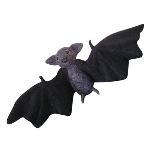 Xinhuju Nadelgefilzte realistische Fledermaus – Fledermaus-Halloween-Tierpuppen-, Filz-Fledermaus-Handwerk | Realistisches Design, handgefertigtes Nadelfilz- für Spukhäuser, Cosplay-Partys, Hallowee von Xinhuju