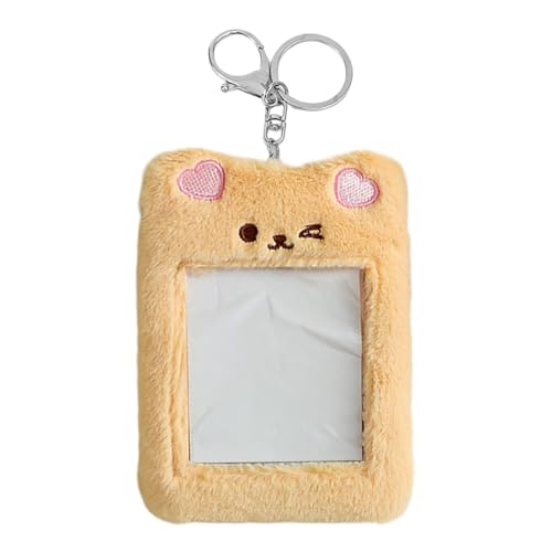 Xinhuju Niedliche Plüsch -Fotokartenhalter N | Idol -Karte -HEISE Foto COUND Habe Tastatur - 5.31 * 3,7 Zoll Key Ring Wallet Name Tag Halter Frauen, Studenten, von Xinhuju