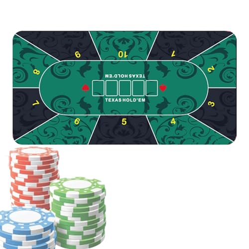 Xinhuju Spieltischhülle – Poker-Tischdecke, Casino Tischdecke | tragbare Poker-Tischdecke mit Art-Deco-Layout-Druck, rutschfeste Pokermatte für Pokerparty von Xinhuju