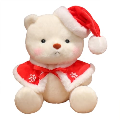 Xinhuju Weihnachtsstoffbär, Stoffbär, Vistaprint Santa Hat F Bear Christmas G Plüschtier 11,81 Zoll, Heimdekoration, Cartoon-Stofftier, süßes Stofftierspielzeug für Zuhause, Sofa, Schlafzimmer von Xinhuju