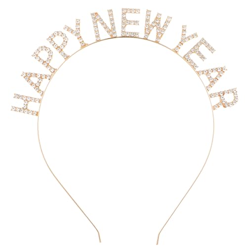 Haarreif Silvester Happy New Year Haarreif Silvester Kopfschmuck Silvester Haarschmuck 2025 Stirnband Gold Silvester Haarreif Silvester Foto Requisiten Neujahr Dekoration Zubehör Für New Year von Xinjoduz