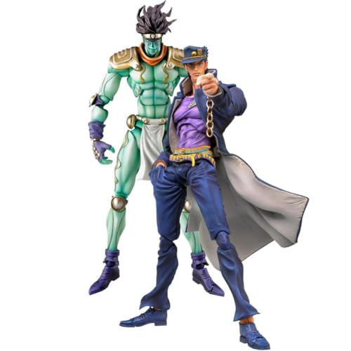 Xinnice 2PCS Anime Figuren Star Platinum & Kujo Jotaro Super Beweglich Figure PVC Actionfigur mit Zubehör Desktop Dekoration Modell Sammlerstück Statue Ornamente von Xinnice