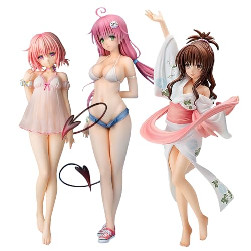 Xinnice 3PCS to Love Amiami Anime Actionfigur | Lala & Momo & Yuuki Mikan Figur Modell | Swimsuit Ver. | PVC Statue Ornamente Desktop Dekoration von Xinnice