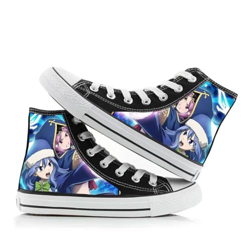 Xinnice Anime Fairy Tail Canvas-Schuhe, Klassische High-Top-Schuhe für Unisex, Atmungsaktiver Schnürung Sneaker, Leichte Freizeit Outdoor-Turnschuhe von Xinnice