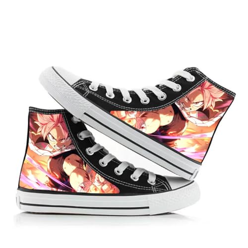 Xinnice Anime Fairy Tail Canvas-Schuhe, Klassische High-Top-Schuhe für Unisex, Atmungsaktiver Schnürung Sneaker, Leichte Freizeit Outdoor-Turnschuhe von Xinnice