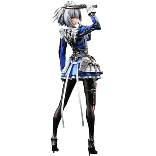 Xinnice Anime Illustration Serie Figur Modell - Izayoi Sakuya Anime Actionfigur - PVC 26cm Stehende Girl Statue - Sammlerstück Desktop Ornamente von Xinnice