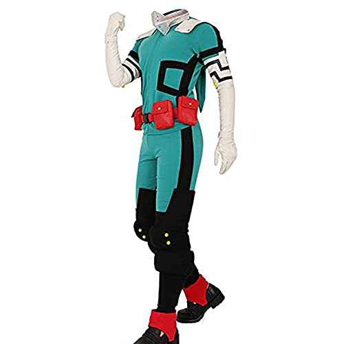 Xinnice Anime MHA Cosplay Midoriya Izuku Cosplay Outfits Set MHA Anime Battle Suit für Männer und Frauen Halloween Cosplay Kostüme von Xinnice