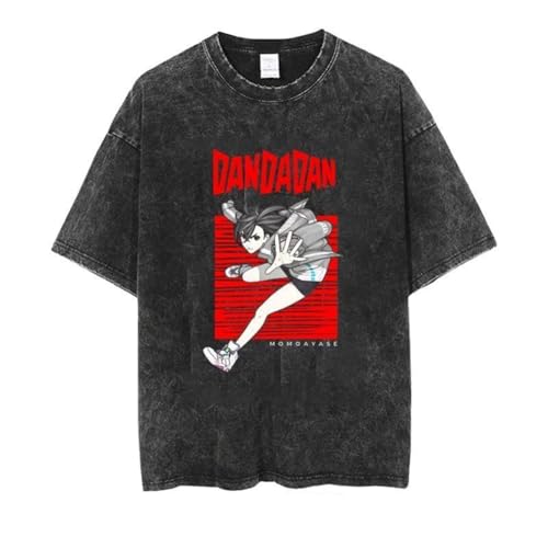 Xinnice Ayase Momo Shirt Anime Vintage Washed Aged T-Shirt Okarun/Turbo Granny Kurzarm Sommer Oversize Schwarz T shirt Xinnice Ayase Momo Shirt Anime Vintage Washed Aged T-Shirt Okarun/Turbo Granny Kurzarm Sommer Oversize Schwarz T shirt von Xinnice
