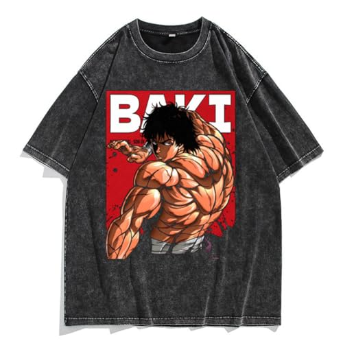 Xinnice Baki Anime T-Shirt für Teenager Jungen und Mädchen – Hanma Baki/Hanma Yujiro Druck Oversize Mode Sweatshirt von Xinnice