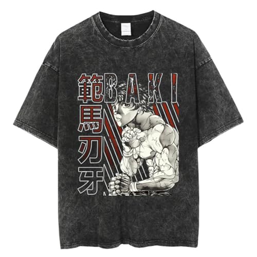 Xinnice Baki Anime T-Shirt für Teenager Jungen und Mädchen – Hanma Baki/Hanma Yujiro Druck Oversize Mode Sweatshirt von Xinnice