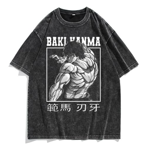 Xinnice Baki Anime T-Shirt für Teenager Jungen und Mädchen – Hanma Baki/Hanma Yujiro Druck Oversize Mode Sweatshirt von Xinnice