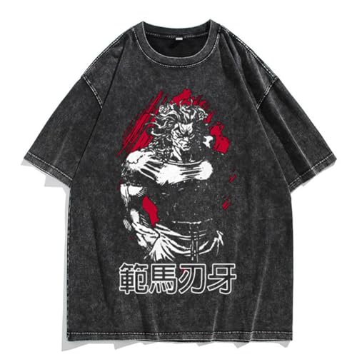 Xinnice Baki Anime T-Shirt für Teenager Jungen und Mädchen – Hanma Baki/Hanma Yujiro Druck Oversize Mode Sweatshirt von Xinnice