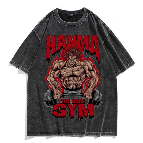 Xinnice Baki Anime T-Shirt für Teenager Jungen und Mädchen – Hanma Baki/Hanma Yujiro Druck Oversize Mode Sweatshirt von Xinnice