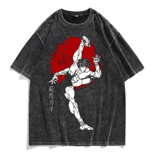 Xinnice Baki Anime T-Shirt für Teenager Jungen und Mädchen – Hanma Baki/Hanma Yujiro Druck Oversize Mode Sweatshirt von Xinnice