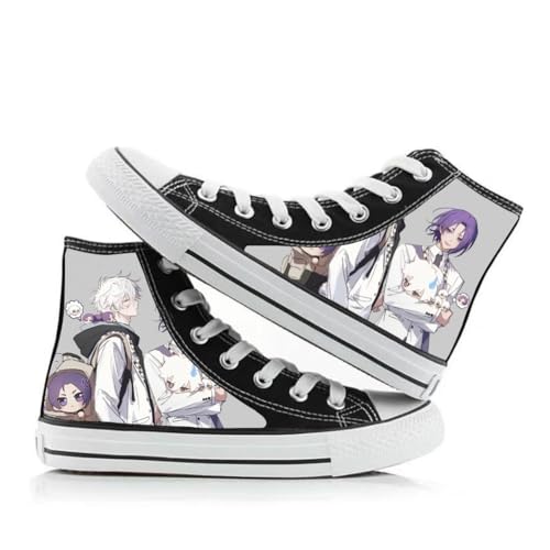 Xinnice Blue Lock High Top Canvas Schuhe Seishiro Nagi Reo Mikage Bedruckte Flache Schuhe Mode Anime Sneaker Schnür Canvas Schuhe für Unisex von Xinnice