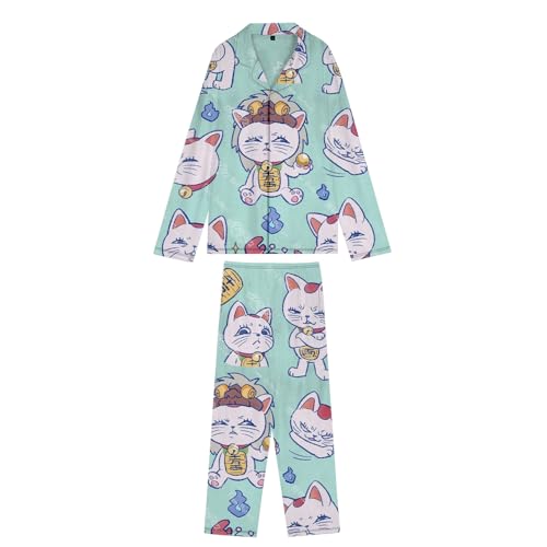 Xinnice DAN DA DAN Anime Pyjama Set Ayase Momo/Okarun/Takakura Ken/Turbo Granny 3D-Druck Langärmelig Nachtwäsche Kawaii Loungewear für Damen Herren von Xinnice