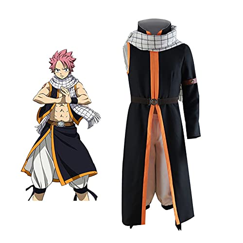 Xinnice Fairy Tail Cosplay Kostüm | Etherious Natsu Dragneel Anime Cosplay | Japanisches Anime Kostüm Set | Halloween Party Outfit/Perücke Für Herren Damen von Xinnice