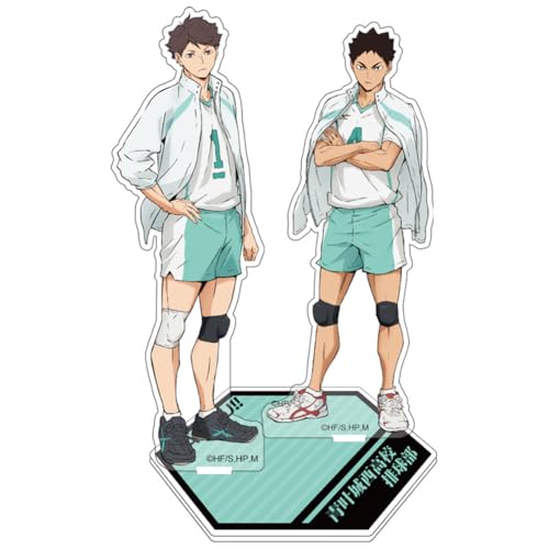 Xinnice Haikyuu!! Anime Acrylic Figure Iwaizumi Hajime & Oikawa Tooru Double Combo Acryl Stand Doppelseitig Bedruckte Desktop Dekorationen Geschenk, 18cm von Xinnice