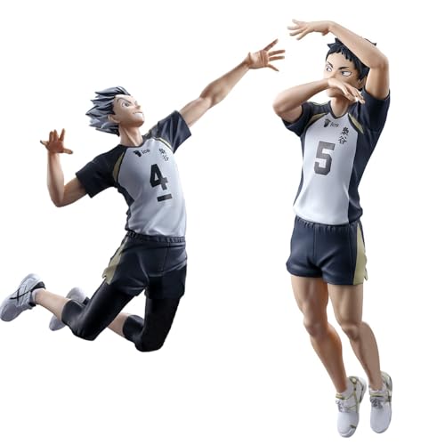 Xinnice Haikyuu!! Anime Actionfigur Akaashi Keiji & Kotaro Bokuto Figure Noodle Stopper Modellierung der Wurfposition PVC Cartoon Statue Auto Dekoration Geschenke für Fans von Xinnice