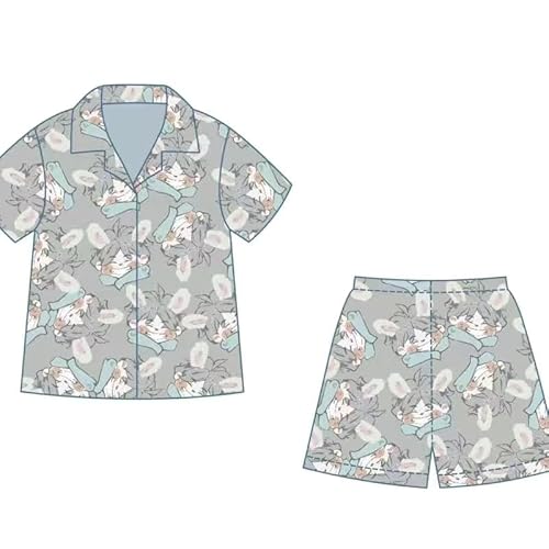 Xinnice Haikyuu!! Pyjama Hose Set Hinata Shoyo/Kozume Kenma Anime Druck Schlafanzug Haikyuu Freizeit Nachtwäsche für Männer Frauen von Xinnice