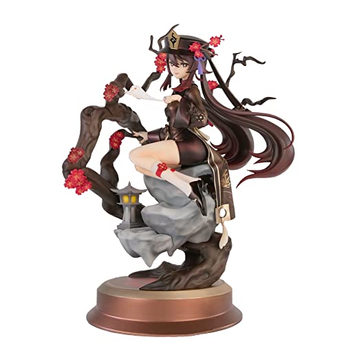 Xinnice Hu Tao Anime Figur Spiel Charaktere Actionfigur 23cm PVC Sammelfigur Modell Manga Sitzende Statue Desktop Dekoration Geschenk für Anime Fans von Xinnice