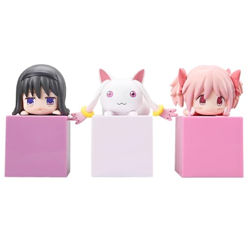 Xinnice KanameMadoka Anime Figur Kyuubey Cartoon Statue Modell AkemiHomura Actionfigur Auto Desktop Dekoration Geschenk für Anime Fans, 9cm von Xinnice